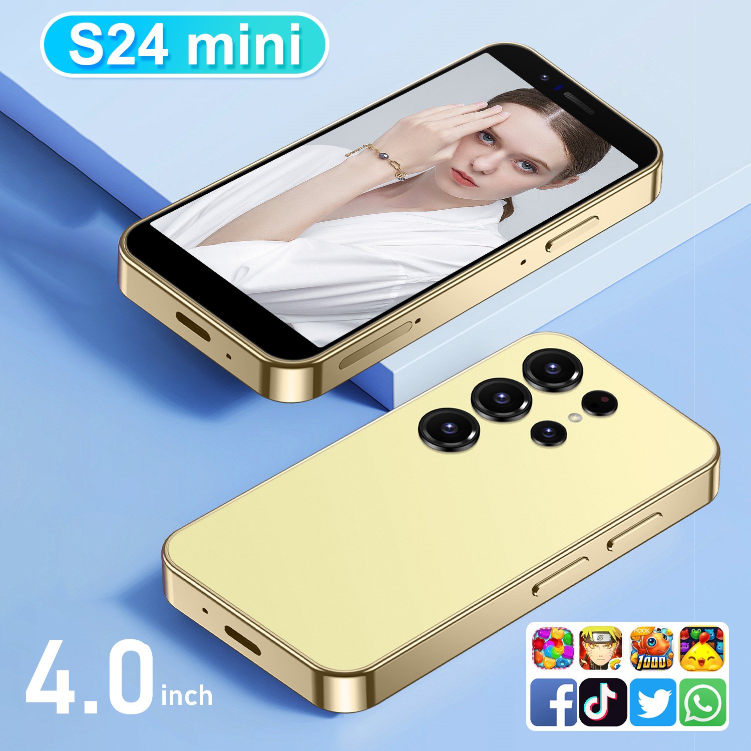 2024 hot selling S24 mini Dual Sim Card Cheapest Mobile Unlocked Phones Online Shopping Android Camera OEM 2G 3G Global Version